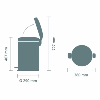 Brabantia Çöp Kutusu 20 litre Newicon Pedallı Kırmızı 115905 - Thumbnail 20BRA115905