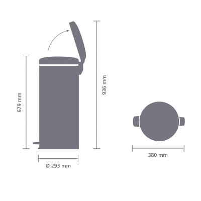 Brabantia Çöp Kutusu 30 litre Newicon Pedallı Beyaz 111785 - Thumbnail 20BRA111785