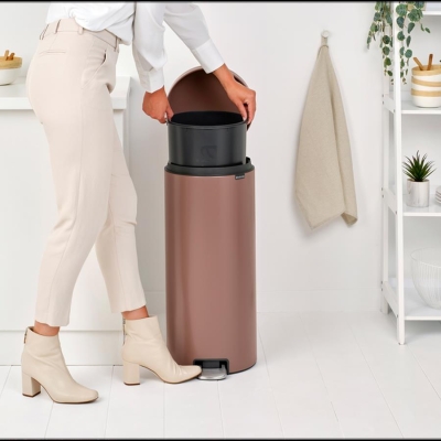 Brabantia Çöp Kutusu 30 litre Newicon Pedallı Satin Taupe 234040 - Thumbnail 20BRA234040