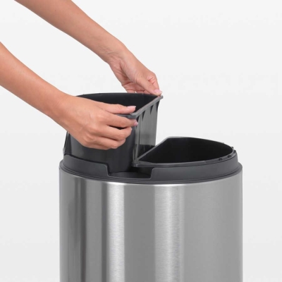 Brabantia Çöp Kutusu Touch Bin 2 x 20 40 lt Mat Çelik 401084 - Thumbnail 20BRA401084