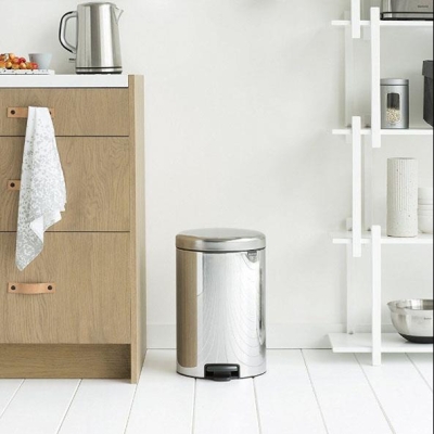 BRABANTIA - Brabantia Çöp Kutusu 20 lt Pedallı Parlak Paslanmaz Çelik 113987 (1)