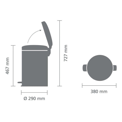 Brabantia Çöp Kutusu 20 lt Pedallı Parlak Paslanmaz Çelik 113987 - Thumbnail 20AKS113987