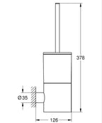 Grohe Tuvalet Fırçası Seti Brushed Warm Sunset - 40892DL0 teknik çizim