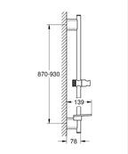 Grohe Rainshower SmartActive Duş Sürgüsü 900 mm Warm Sunset - 26603DA0 teknik çizim