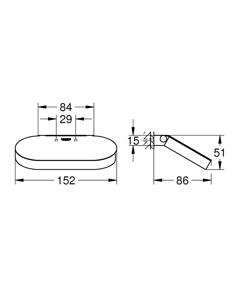Grohe Selection Tuvalet Kağıtlığı Hard Graphite – 41069A00 teknik çizim