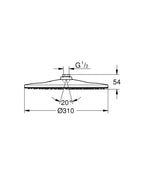 Grohe Rainshower Mono 310 Tepe Duşu 1 Akışlı- 26562000 teknik çizim