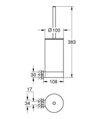 Grohe Selection Tuvalet Fırçası Seti Brushed Cool Sunrise - 41076GN0 teknik çizim