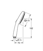 Grohe Tempesta Cube 110 El Duşu 2 Akışlı Mat Siyah - 269022433 teknik çizim