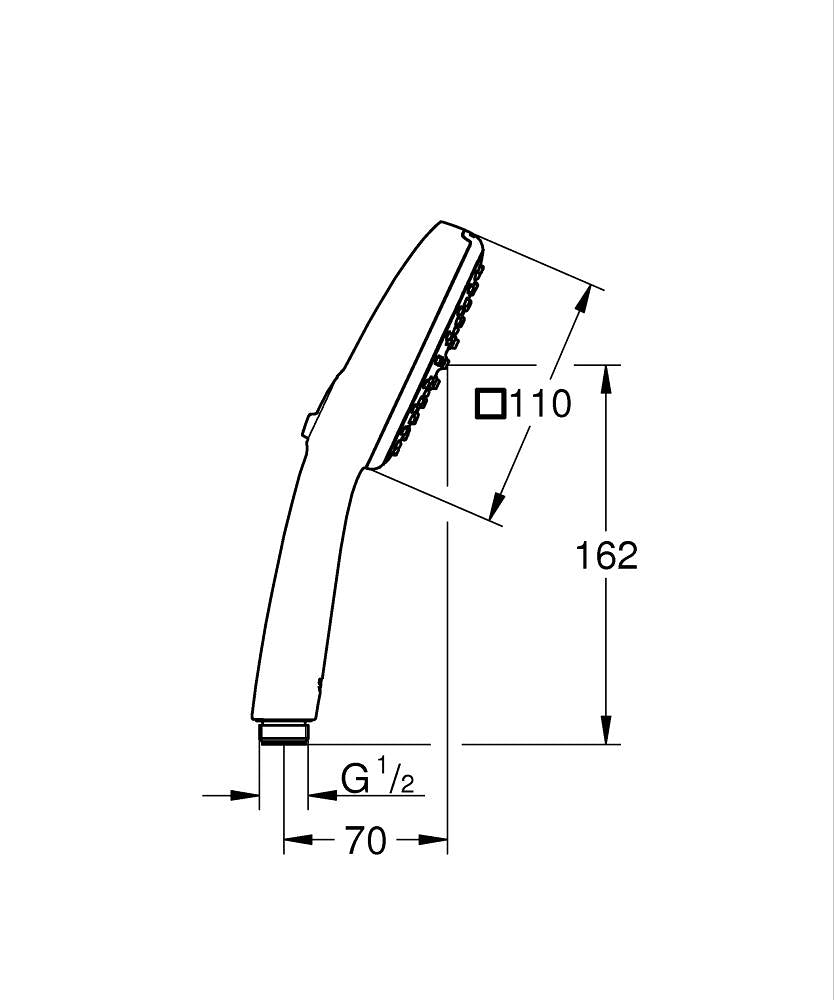 Grohe Tempesta Cube 110 El Duşu 2 Akışlı Mat Siyah - 269022433 teknik çizim