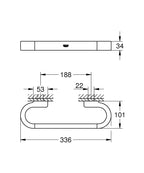 Grohe Selection Banyo Tutamağı - 41064000 teknik çizim