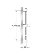 Grohe Tempesta Duş Sürgüsü 600 mm - 27523001 teknik çizim