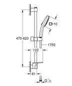 Grohe Tempesta Cube 110 Duş Seti 3 Akışlı Rain,Jet,Massage - 27576003 teknik çizim