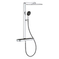 Grohe Rainshower Aqua Pure Duvara Monte Termostatik Bataryalı Duş Sistemi Siyah/Krom - 100961KI00