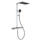 Grohe Rainshower Aqua Pure Duvara Monte Termostatik Bataryalı Duş Sistemi Siyah/Krom - 100961KI00