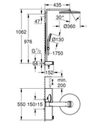 Grohe Rainshower Aqua Pure Duvara Monte Termostatik Bataryalı Duş Sistemi Br.Hard Graphite – 100964AL00