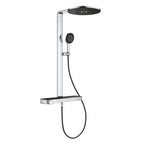 Grohe Rainshower Aqua Pure Duvara Monte Termostatik Bataryalı Duş Sistemi Siyah/Krom - 100964KI00
