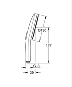 Grohe Rainshower Aqua El Duşu 3 Akışlı Br. Hard Graphite – 101676AL00