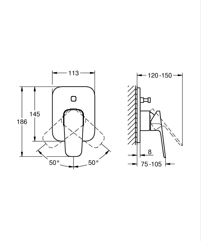 Grohe Cubeo Ankastre Banyo Duş Bataryası Krom – 1017760000