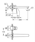 Grohe Lavabo Bataryası İki Delikli Duvardan Cubeo L-Size Mat Siyah – 1017892430