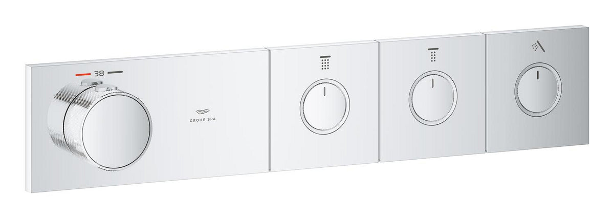 Grohe Grohtherm Aqua Tiles 3 Valfli Akış Kontrollü, Ankastre Termostatik Duş Bataryası Krom – 1068660000