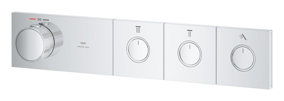 Grohe Grohtherm Aqua Tiles 3 Valfli Akış Kontrollü, Ankastre Termostatik Duş Bataryası Krom – 1068660000