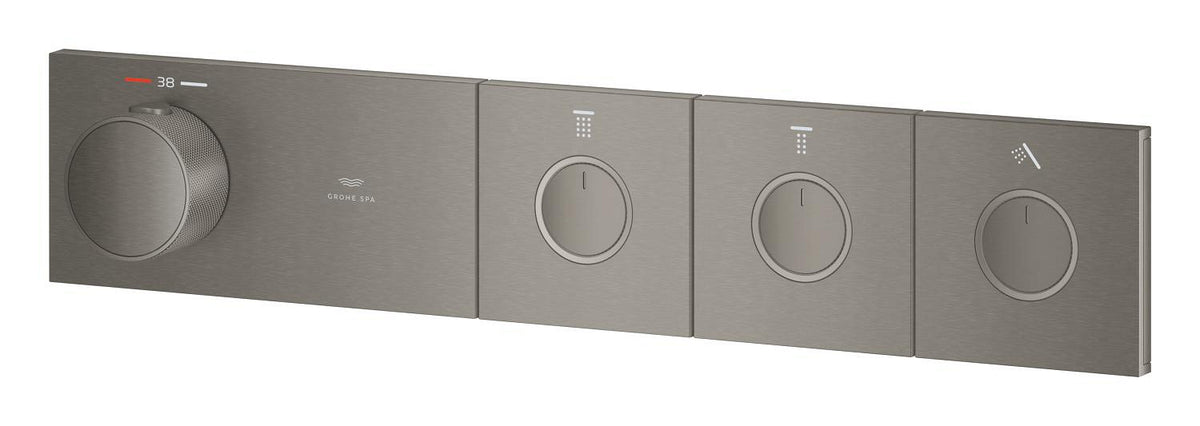 Grohe Grohtherm Aqua Tiles 3 Valfli Akış Kontrollü, Ankastre Termostatik Duş Bataryası Br. Hard Graphite – 106866AL00