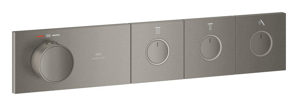 Grohe Grohtherm Aqua Tiles 3 Valfli Akış Kontrollü, Ankastre Termostatik Duş Bataryası Br. Hard Graphite – 106866AL00