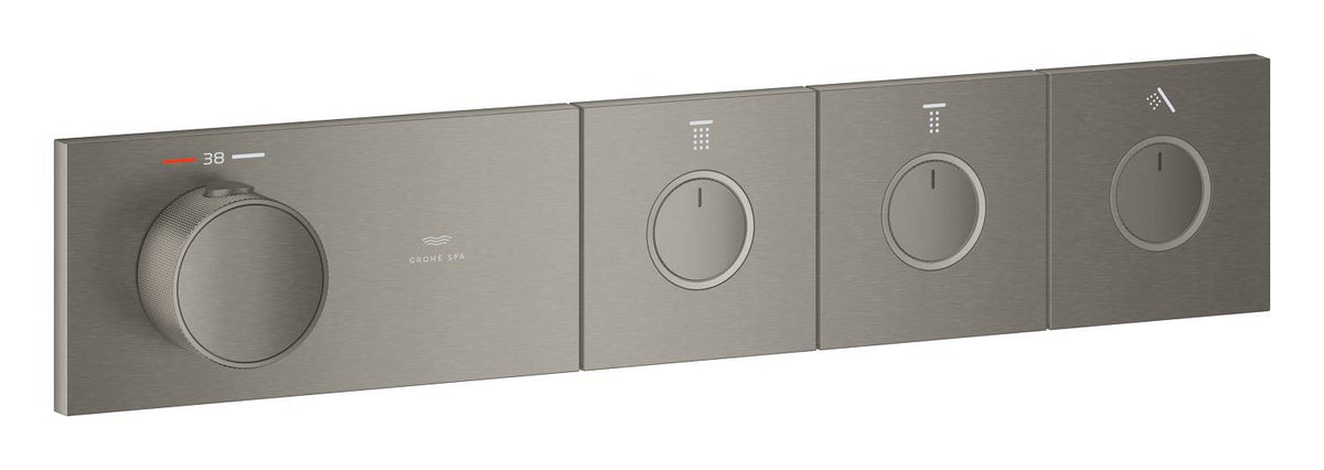 Grohe Grohtherm Aqua Tiles 3 Valfli Akış Kontrollü, Ankastre Termostatik Duş Bataryası Br. Hard Graphite – 106866AL00