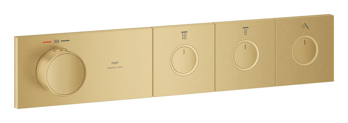 Grohe Grohtherm Aqua Tiles 3 Valfli Akış Kontrollü, Ankastre Termostatik Duş Bataryası Br. Cool Sunrise – 106866GN00