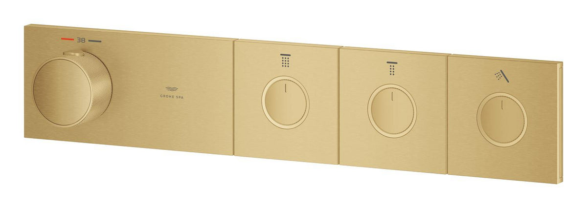 Grohe Grohtherm Aqua Tiles 3 Valfli Akış Kontrollü, Ankastre Termostatik Duş Bataryası Br. Cool Sunrise – 106866GN00