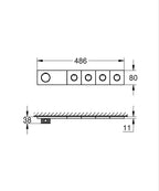 Grohe Grohtherm Aqua Tiles 4 Valfli Akış Kontrollü, Ankastre Termostatik Duş Bataryası Krom – 1068670000