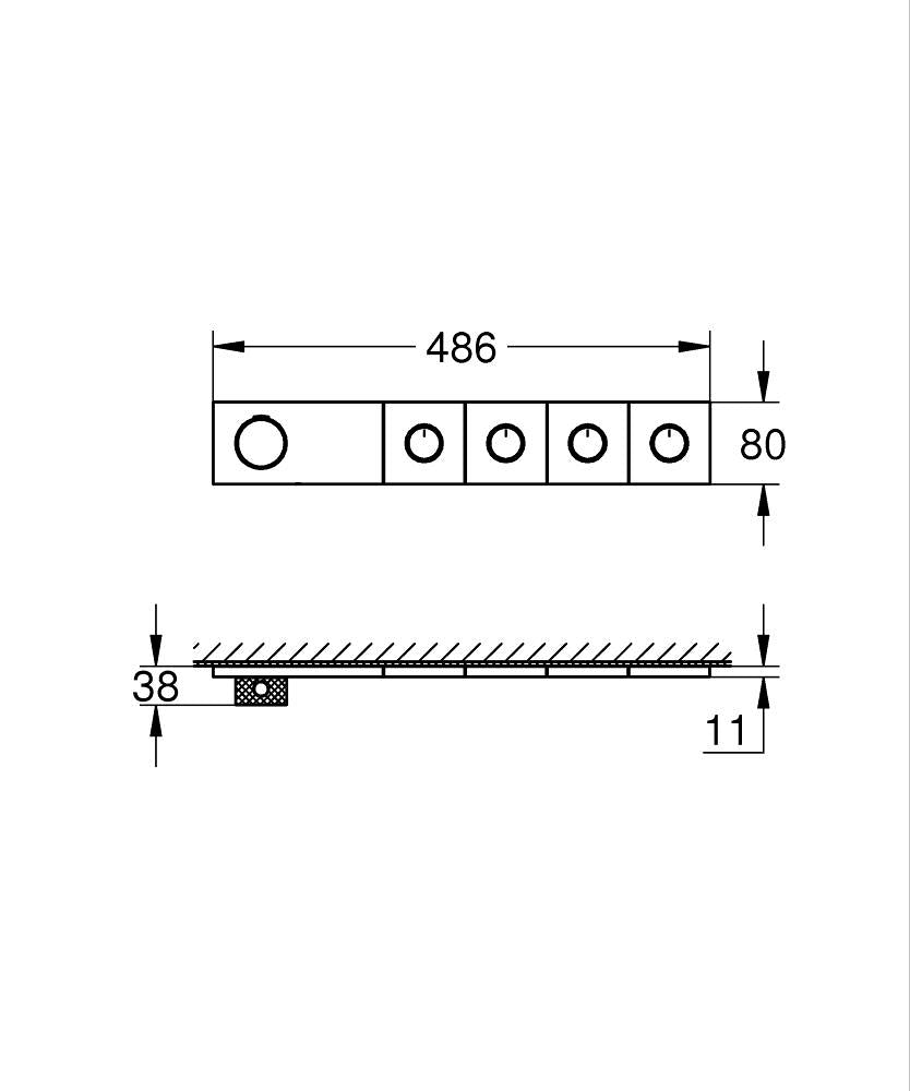 Grohe Grohtherm Aqua Tiles 4 Valfli Akış Kontrollü, Ankastre Termostatik Duş Bataryası Krom – 1068670000