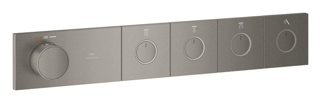 Grohe Grohtherm Aqua Tiles 4 Valfli Akış Kontrollü, Ankastre Termostatik Duş Bataryası Br. Hard Graphite – 106867AL00