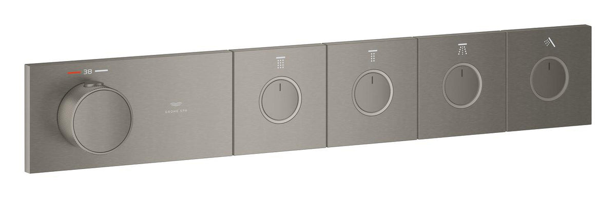 Grohe Grohtherm Aqua Tiles 4 Valfli Akış Kontrollü, Ankastre Termostatik Duş Bataryası Br. Hard Graphite – 106867AL00
