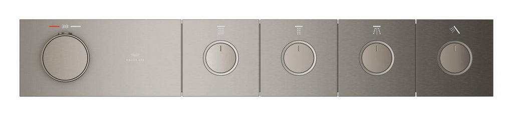 Grohe Grohtherm Aqua Tiles 4 Valfli Akış Kontrollü, Ankastre Termostatik Duş Bataryası Br. Hard Graphite – 106867AL00