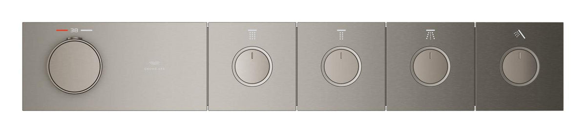 Grohe Grohtherm Aqua Tiles 4 Valfli Akış Kontrollü, Ankastre Termostatik Duş Bataryası Br. Hard Graphite – 106867AL00