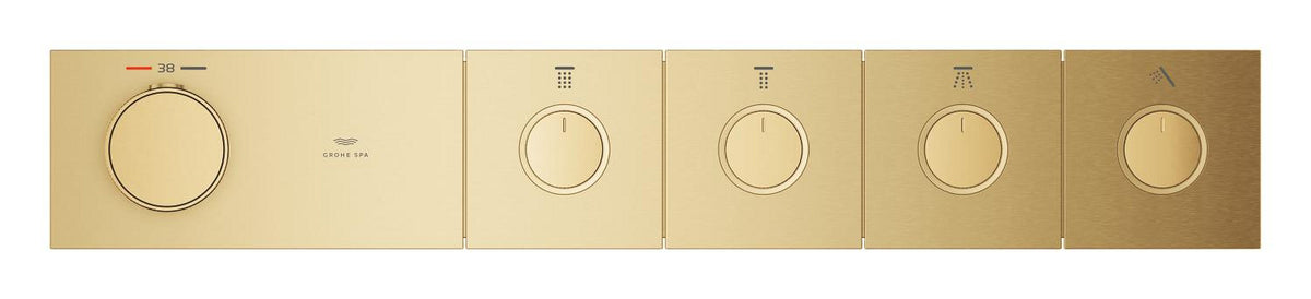 Grohe Grohtherm Aqua Tiles 4 Valfli Akış Kontrollü, Ankastre Termostatik Duş Bataryası Br. Cool Sunrise – 106867GN00