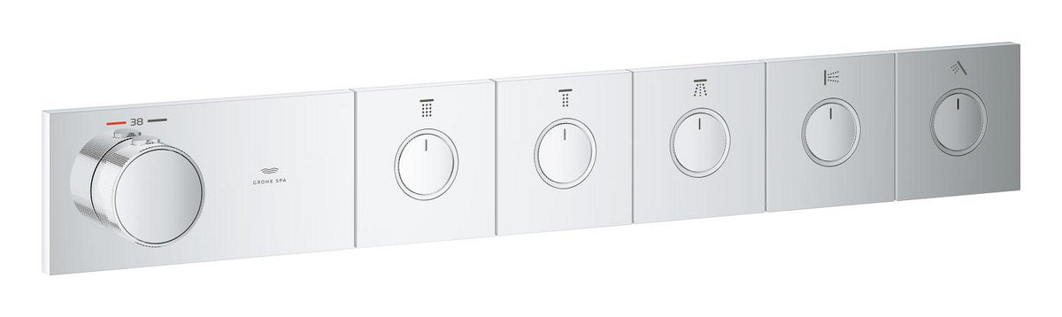 Grohe Grohtherm Aqua Tiles 5 Valfli Akış Kontrollü, Ankastre Termostatik Duş Bataryası Krom – 1068680000