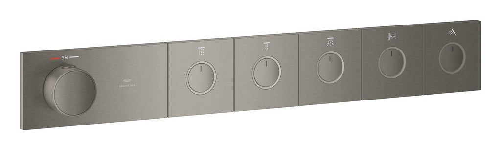 Grohe Grohtherm Aqua Tiles 5 Valfli Akış Kontrollü, Ankastre Termostatik Duş Bataryası Br. Hard Graphite – 106868AL00