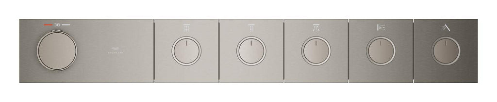Grohe Grohtherm Aqua Tiles 5 Valfli Akış Kontrollü, Ankastre Termostatik Duş Bataryası Br. Hard Graphite – 106868AL00