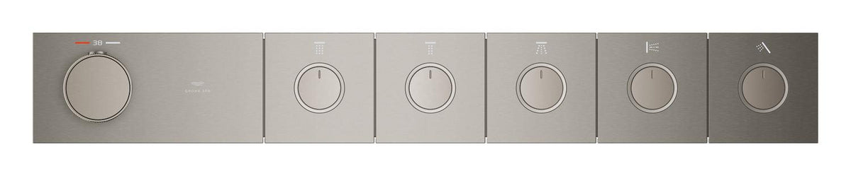 Grohe Grohtherm Aqua Tiles 5 Valfli Akış Kontrollü, Ankastre Termostatik Duş Bataryası Br. Hard Graphite – 106868AL00