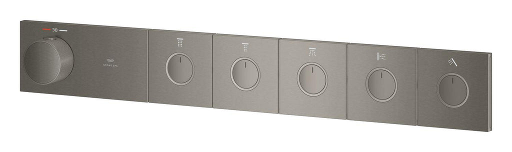 Grohe Grohtherm Aqua Tiles 5 Valfli Akış Kontrollü, Ankastre Termostatik Duş Bataryası Br. Hard Graphite – 106868AL00