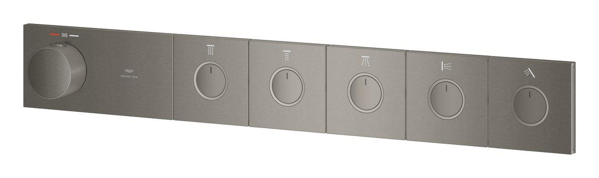 Grohe Grohtherm Aqua Tiles 5 Valfli Akış Kontrollü, Ankastre Termostatik Duş Bataryası Br. Hard Graphite – 106868AL00
