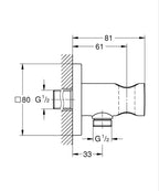 Grohe Rainshower Aqua Askılı Duş Çıkış Dirseği Br. Hard Graphite - 107059AL00