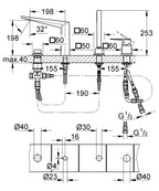 Grohe Allure Brilliant Dört Delikli Küvet Bataryası - 19787001