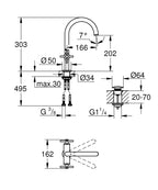 Grohe Lavabo Bataryası Atrio L-Boyut Br. Hard Graphite - 21144AL0