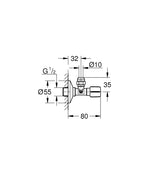 Grohe Ara Musluk 1/2"x3/8"  Hard Graphite – 22037A00