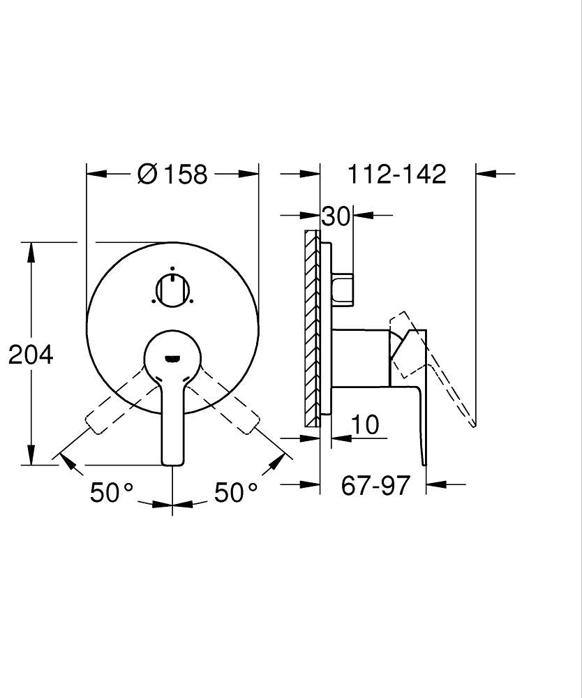 Grohe Lineare Ankastre Banyo Duş Bataryası 3 Çıkışlı Divertörlü - 24095AL1
