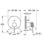 Grohe Essence Ankastre Banyo Duş Bataryası 2 Çıkışlı Divertörlü Br. Crafted Warm Sunset – 24167DE1