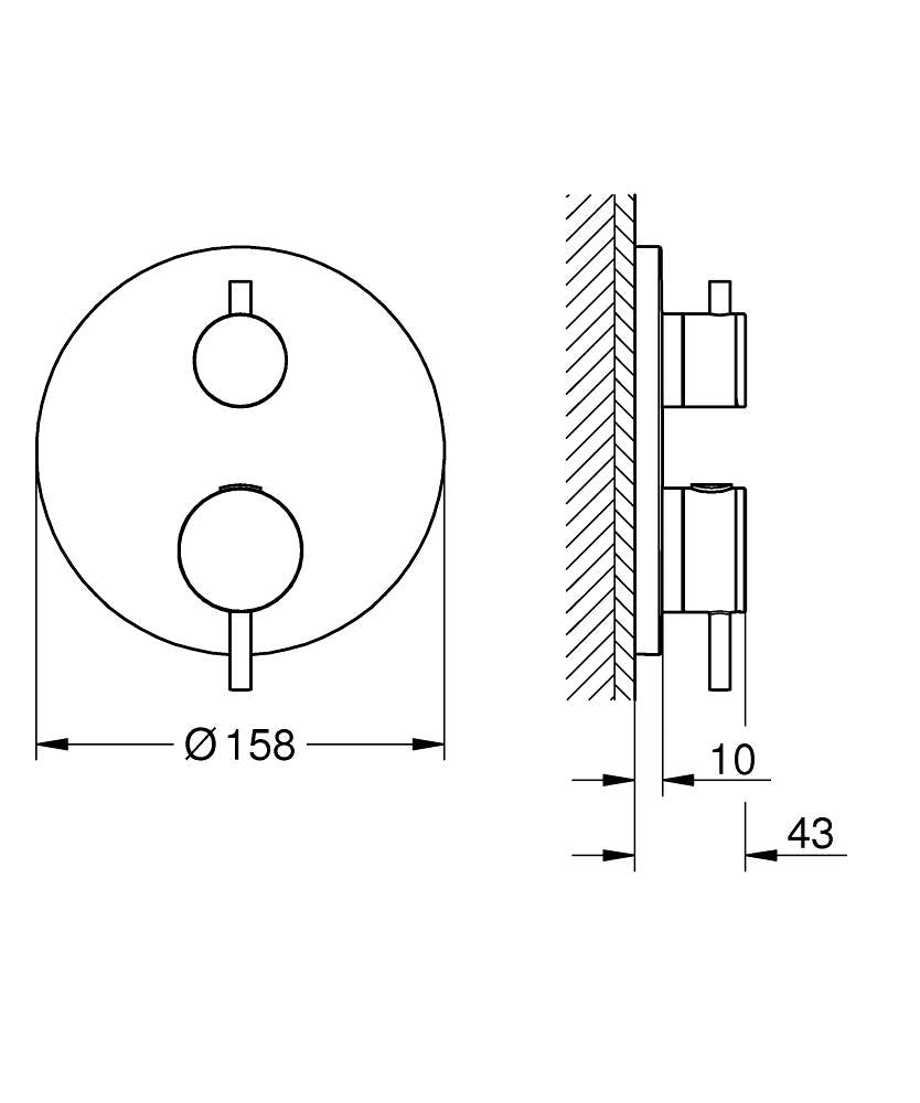 Grohe Ankastre Term. Banyo Bat. 2 Çık. Atrio Br.Hard Graphite-24358AL0